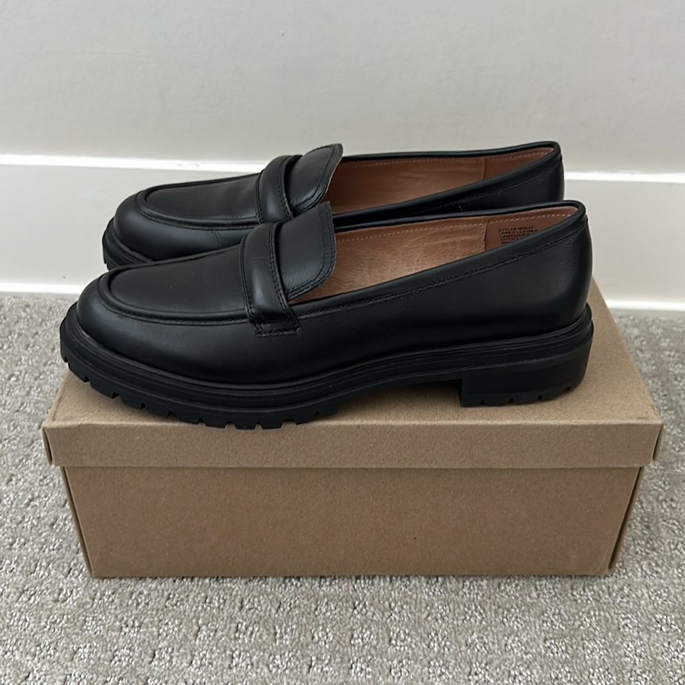 Madewell Black Leather Loafers